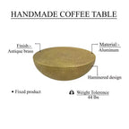 Royal Hampton Coffee Table | 36 Inch Round Bowl Base with Hand Etched Texture