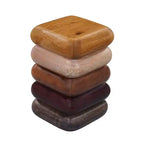 Royal Hampton 18 Inch Side End Table, Sculptural Stacked Design, Mango and Acacia Wood