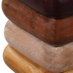 Royal Hampton 18 Inch Side End Table, Sculptural Stacked Design, Mango and Acacia Wood