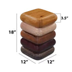 Royal Hampton 18 Inch Side End Table, Sculptural Stacked Design, Mango and Acacia Wood