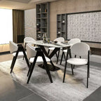 LeisureMod Savor Modern Dining Chair  Upholstered Side Chairs with Curved Back and Iron Frame Mid-Century Kitchen & Dining Room Chairs Set of 4