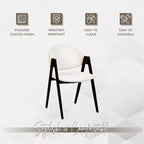 LeisureMod Savor Modern Dining Chair  Upholstered Side Chairs with Curved Back and Iron Frame Mid-Century Kitchen & Dining Room Chairs Set of 4