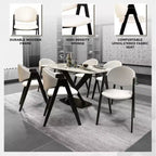 LeisureMod Savor Modern Dining Chair  Upholstered Side Chairs with Curved Back and Iron Frame Mid-Century Kitchen & Dining Room Chairs Set of 4