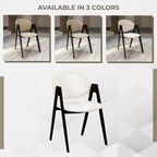 LeisureMod Savor Modern Dining Chair  Upholstered Side Chairs with Curved Back and Iron Frame Mid-Century Kitchen & Dining Room Chairs Set of 4