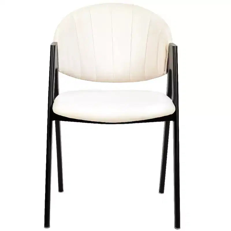 LeisureMod Savor Modern Dining Chair  Upholstered Side Chairs with Curved Back and Iron Frame Mid-Century Kitchen & Dining Room Chairs Set of 4