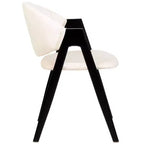 LeisureMod Savor Modern Dining Chair  Upholstered Side Chairs with Curved Back and Iron Frame Mid-Century Kitchen & Dining Room Chairs Set of 4
