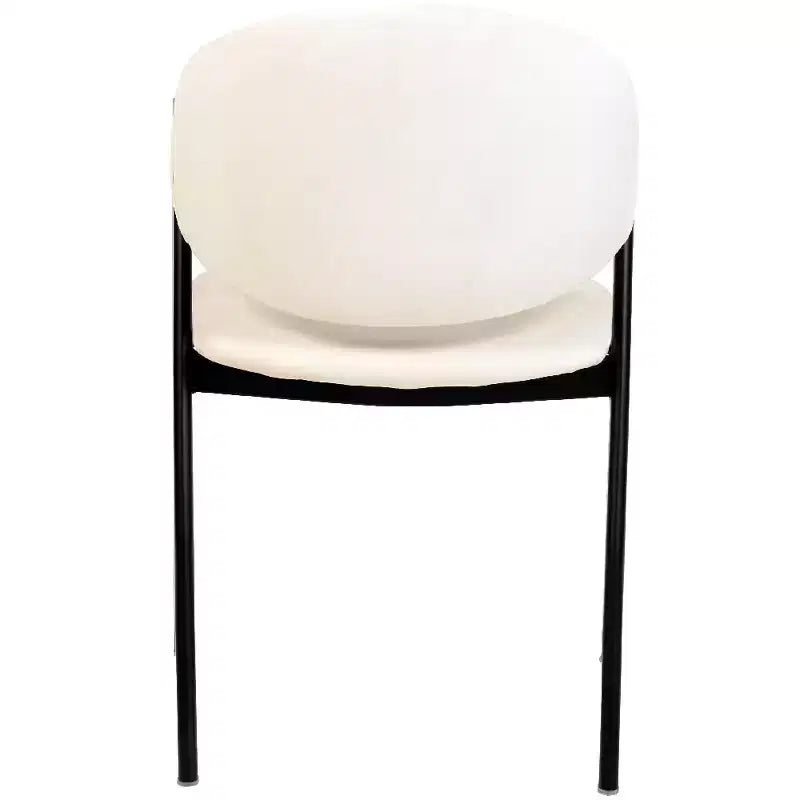 LeisureMod Savor Modern Dining Chair  Upholstered Side Chairs with Curved Back and Iron Frame Mid-Century Kitchen & Dining Room Chairs Set of 4