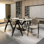 LeisureMod Savor Modern Dining Chair  Upholstered Side Chairs with Curved Back and Iron Frame Mid-Century Kitchen & Dining Room Chairs Set of 4