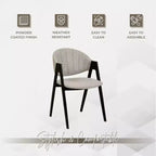 LeisureMod Savor Modern Dining Chair  Upholstered Side Chairs with Curved Back and Iron Frame Mid-Century Kitchen & Dining Room Chairs Set of 4