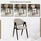 LeisureMod Savor Modern Dining Chair  Upholstered Side Chairs with Curved Back and Iron Frame Mid-Century Kitchen & Dining Room Chairs Set of 4
