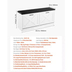 VEVOR Entryway Shoe Storage Bench, 39.4 x 12.0 x 18.7 Inch Shoe Organizer with Flip Drawers, 440lbs Narrow Shoes Rack Bench, Black + White