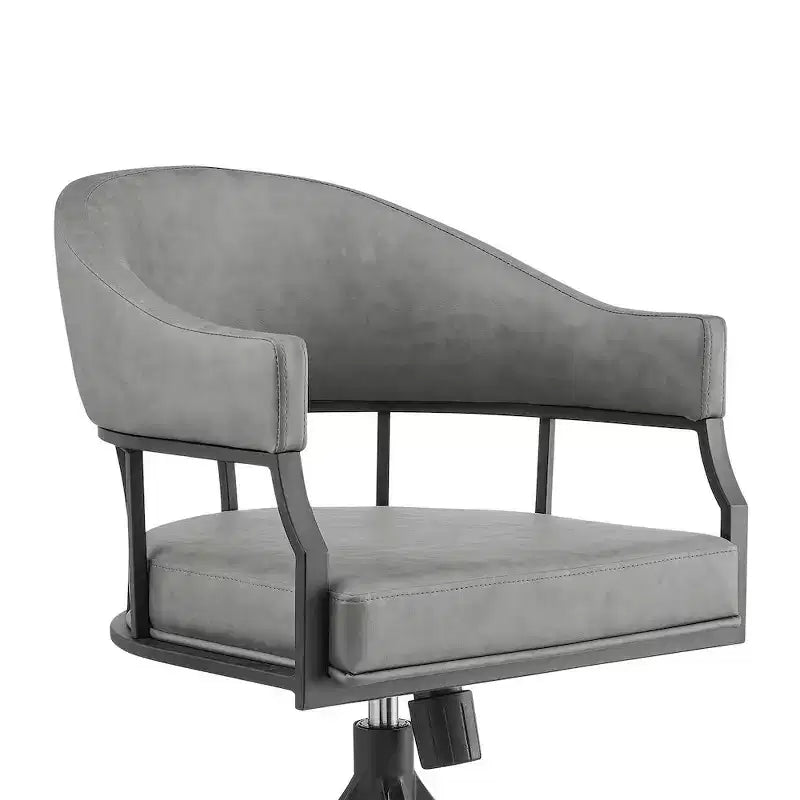 Armen Living,Tibet Swivel Rolling Dining Chair with Matte Black Iron