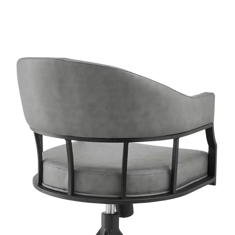 Armen Living,Tibet Swivel Rolling Dining Chair with Matte Black Iron