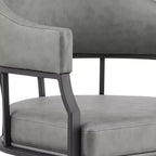 Armen Living,Tibet Swivel Rolling Dining Chair with Matte Black Iron