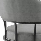 Armen Living,Tibet Swivel Rolling Dining Chair with Matte Black Iron