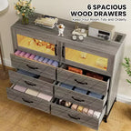 Acekool 8 Drawer Dresser with Cabinet for Bedroom, Tall Storage Chest with Charging Station, Storage Organizer for Living Room, Hallway, Closet