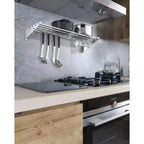 NSF Certified Stainless Steel Wall Mount Shelf, Metal Kitchen Rack with 10 S Hooks for Convenient Storage and Organization of Pots, Pans