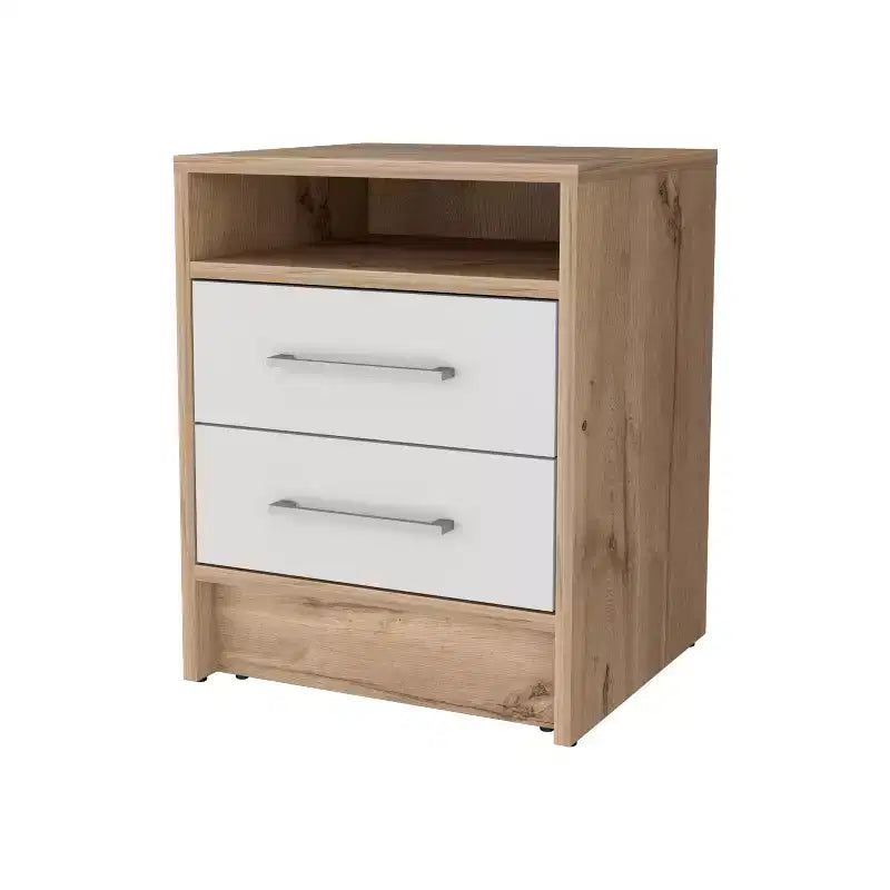 MAYEERTY Nightstand with 2 Drawers Concealed Shelf Vintage Bedside Table for Bedroom Living Room