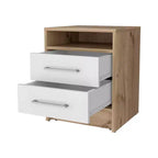 MAYEERTY Nightstand with 2 Drawers Concealed Shelf Vintage Bedside Table for Bedroom Living Room