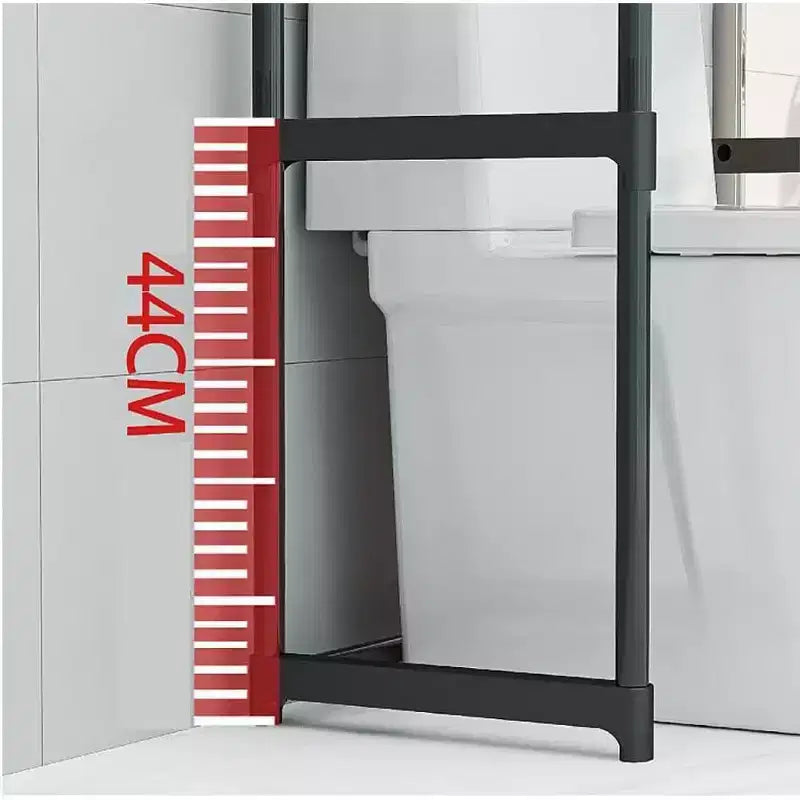 Tall 3-Tier Bathroom Shelf Unit, Over-The-Toilet Storage Rack with Iron Frame, Space Saving Organizer for Towels & Supplies