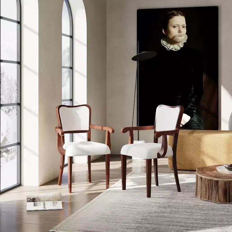 Set of 2 Dining Chairs Velvet Upholstered Dinner Chairs Classic Armchairs Armless Chairs with Padded Seat - Modernluxe