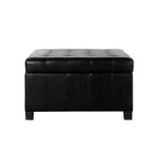 GDFStudio Rigby Contemporary Button Tufted Faux Leather Upholstered Storage Ottoman
