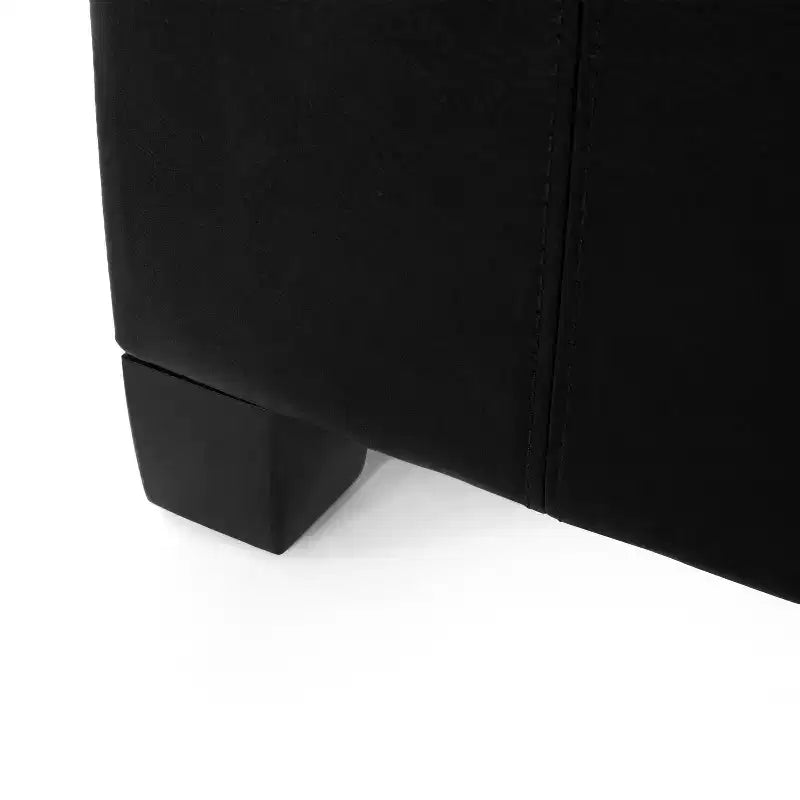GDFStudio Rigby Contemporary Button Tufted Faux Leather Upholstered Storage Ottoman