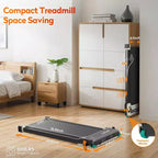 Tapis da Camminata Akluer con Inclinazione, Tapis Roulant 2-in-1 Sotto Scrivania e Massaggiatore Piedi Shiatsu, Tapis Roulant Portatile Silenzioso 2.5HP per Casa Ufficio con Display a LED