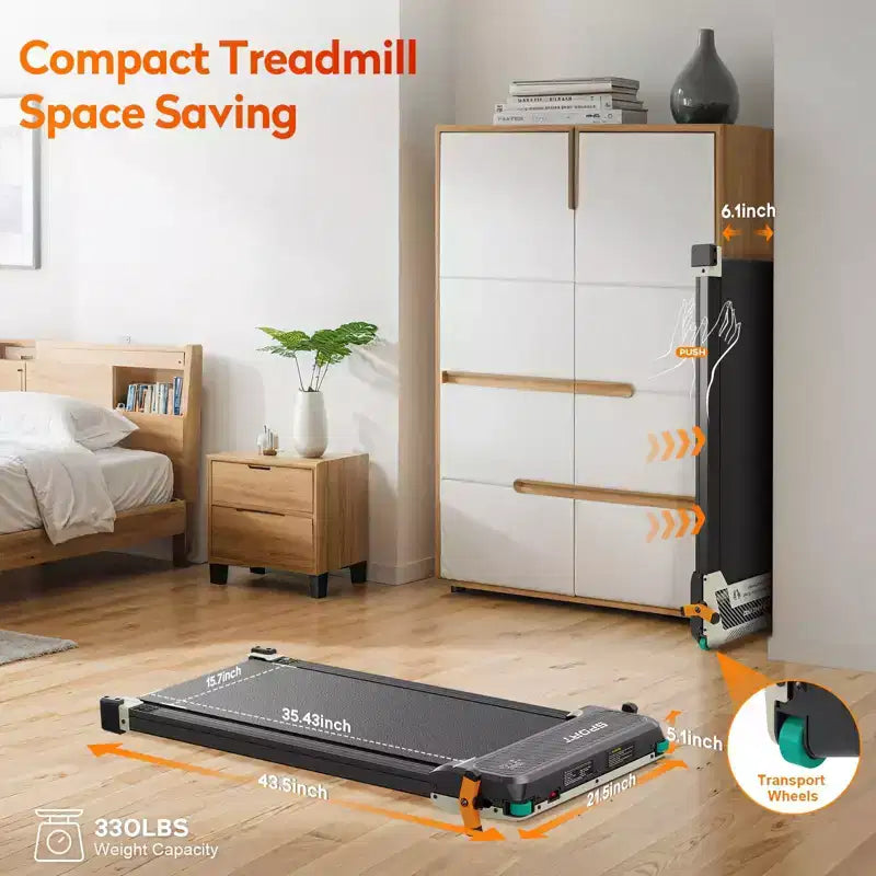 Tapis da Camminata Akluer con Inclinazione, Tapis Roulant 2-in-1 Sotto Scrivania e Massaggiatore Piedi Shiatsu, Tapis Roulant Portatile Silenzioso 2.5HP per Casa Ufficio con Display a LED