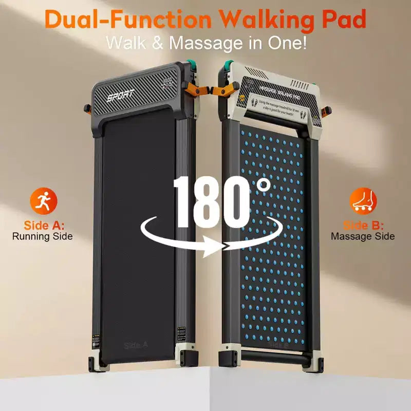 Tapis da Camminata Akluer con Inclinazione, Tapis Roulant 2-in-1 Sotto Scrivania e Massaggiatore Piedi Shiatsu, Tapis Roulant Portatile Silenzioso 2.5HP per Casa Ufficio con Display a LED