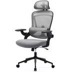 Sedia da ufficio Bestier con supporto lombare e poggiatesta regolabili, comoda sedia da computer in rete con braccioli morbidi ribaltabili, sedia da gaming regolabile in altezza