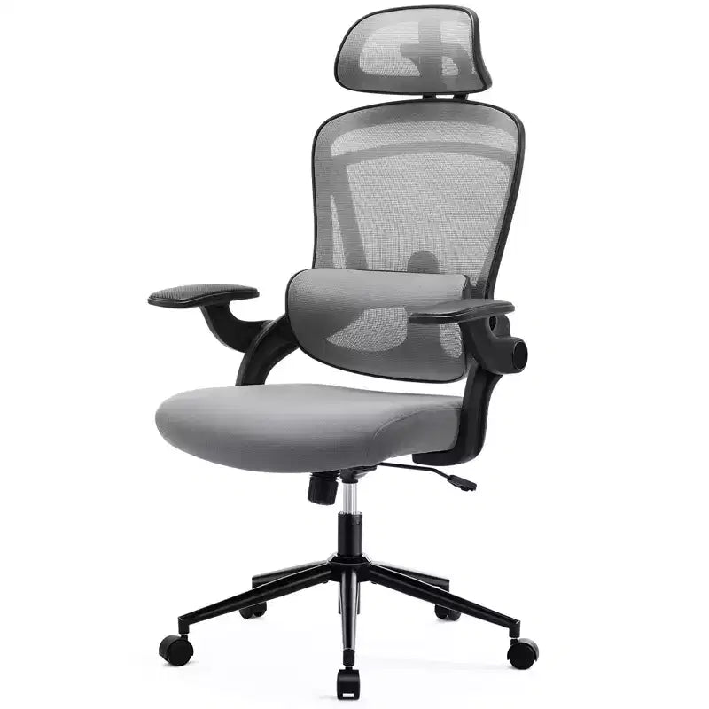 Sedia da ufficio Bestier con supporto lombare e poggiatesta regolabili, comoda sedia da computer in rete con braccioli morbidi ribaltabili, sedia da gaming regolabile in altezza