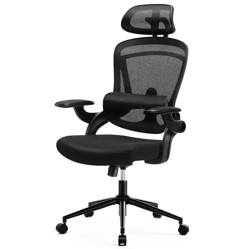 Sedia da ufficio Bestier con supporto lombare e poggiatesta regolabili, comoda sedia da computer in rete con braccioli morbidi ribaltabili, sedia da gaming regolabile in altezza