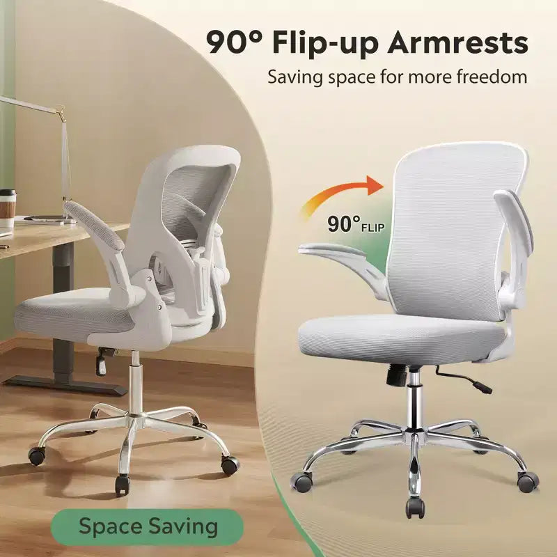 GALAXHERO Ergonomic Office Chair, Mesh Computer Desk Chair with Flip-up Armrests & Adjustable Lumbar Support