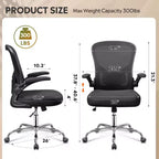 GALAXHERO Ergonomic Office Chair, Mesh Computer Desk Chair with Flip-up Armrests & Adjustable Lumbar Support