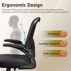 GALAXHERO Ergonomic Office Chair, Mesh Computer Desk Chair with Flip-up Armrests & Adjustable Lumbar Support