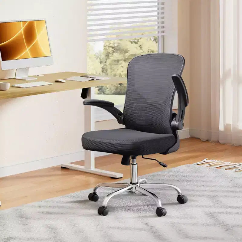 GALAXHERO Ergonomic Office Chair, Mesh Computer Desk Chair with Flip-up Armrests & Adjustable Lumbar Support