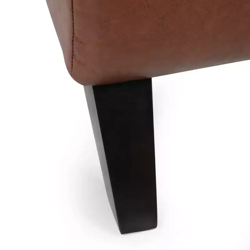GDFStudio Metter Contemporary Faux Leather Channel Stitch Chaise Lounge