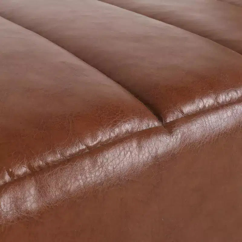 GDFStudio Metter Contemporary Faux Leather Channel Stitch Chaise Lounge
