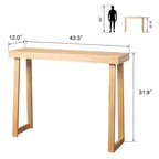 Karl Home Consolle in legno massello da 43,3 pollici con gambe trapezoidali