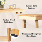 Karl Home Consolle in legno massello da 43,3 pollici con gambe trapezoidali