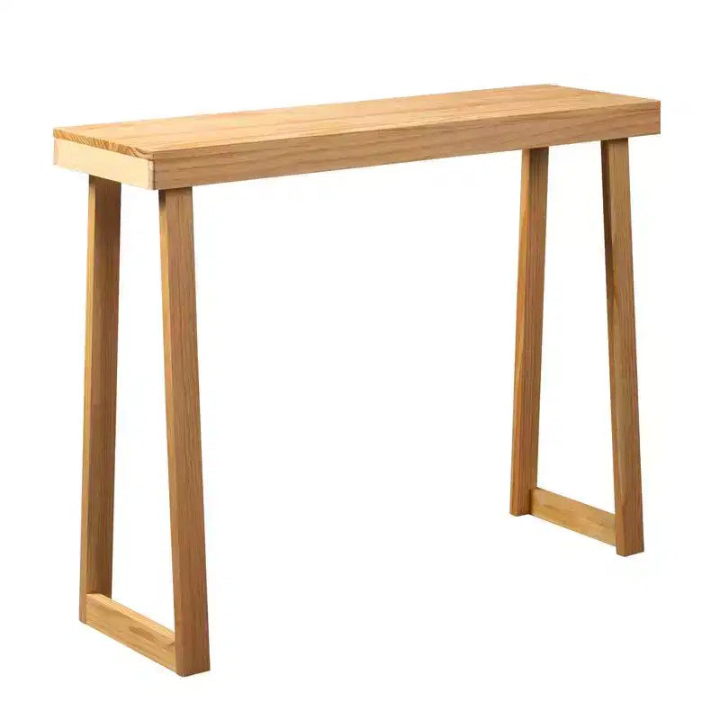 Karl Home Consolle in legno massello da 43,3 pollici con gambe trapezoidali