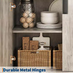 5 Tier Bookcase with Adjustable Shelves and Doors, Tall Bookshelf w/Metal Legs, Rustic Bookcase for Living Room Apartment Office