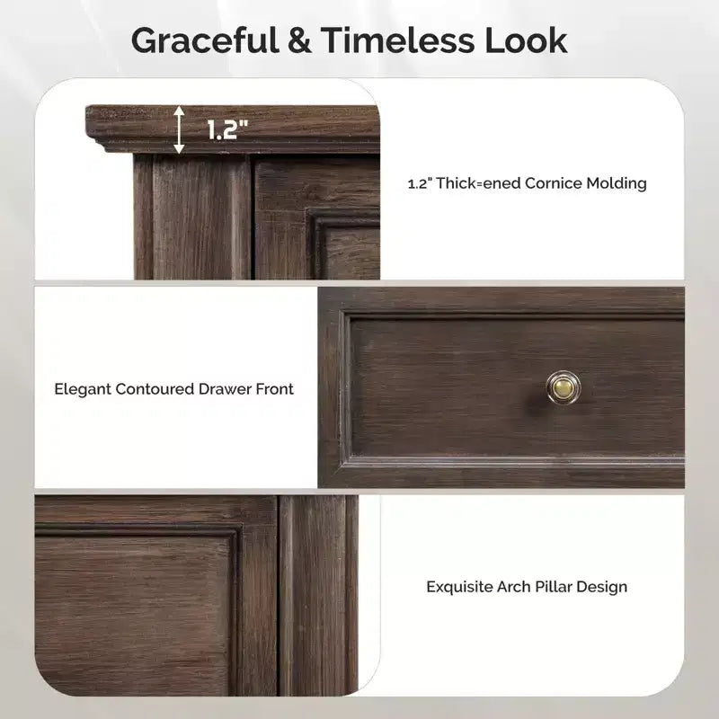 Karl Home 5-Drawer Brown MDF (Medium-Density Fiberboard) 28.74in. W Chest of Drawer
