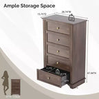 Cassettiera Karl Home a 5 cassetti in MDF marrone, larghezza 73 cm