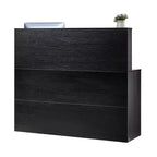 VEVOR Reception Desk, 55Inch L-Shaped Front Counter Table, Office Reception Counter with Drawer Keyboard Tray and Storage Cabinet, Black