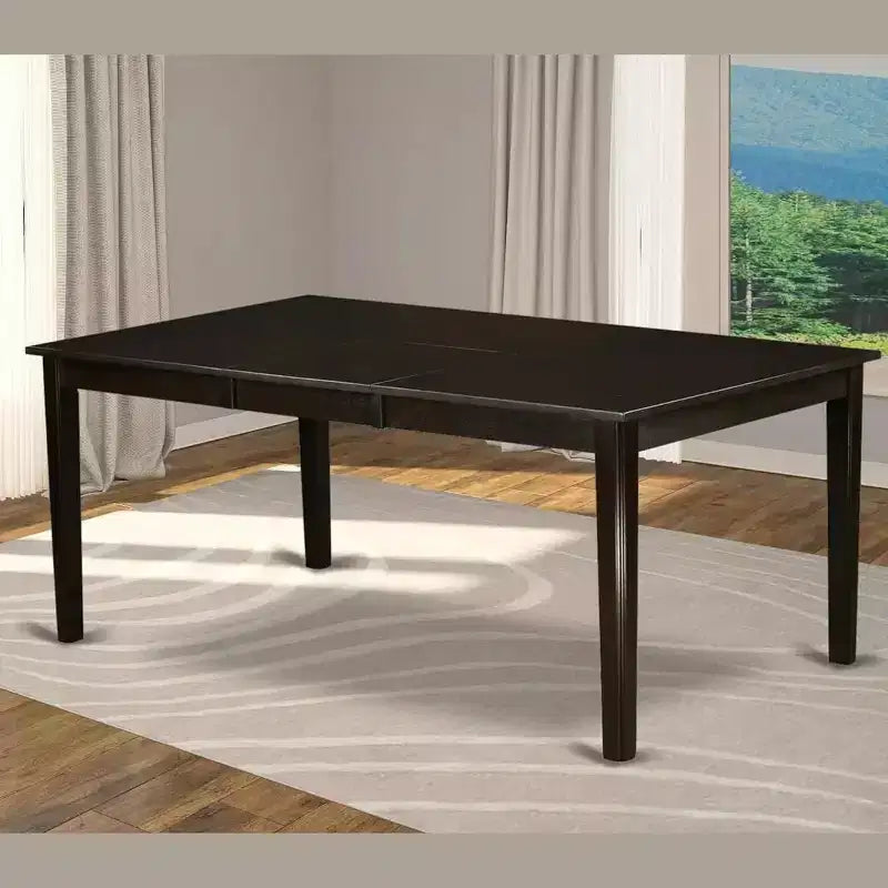 HomeStock Rectangular Dining Table Butterfly Leaf Cappuccino Finish