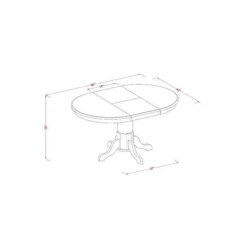 HomeStock Single Pedestal Oval Dining Table Traditional Style