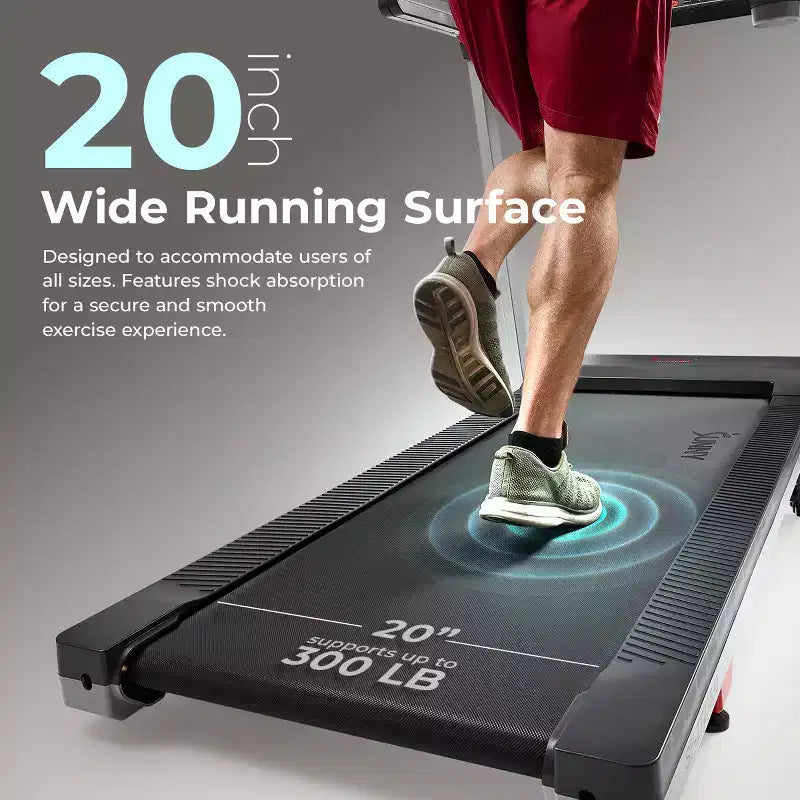 Sunny Health & Fitness Smart Foldable Treadmill with 15 Auto Incline Levels, 20 Wide Running Belt & Bluetooth SunnyFit App Connectivity