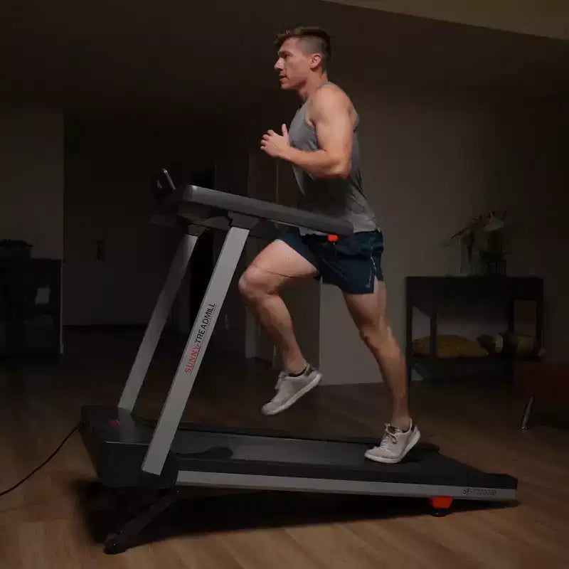 Sunny Health & Fitness Smart Foldable Treadmill with 15 Auto Incline Levels, 20 Wide Running Belt & Bluetooth SunnyFit App Connectivity